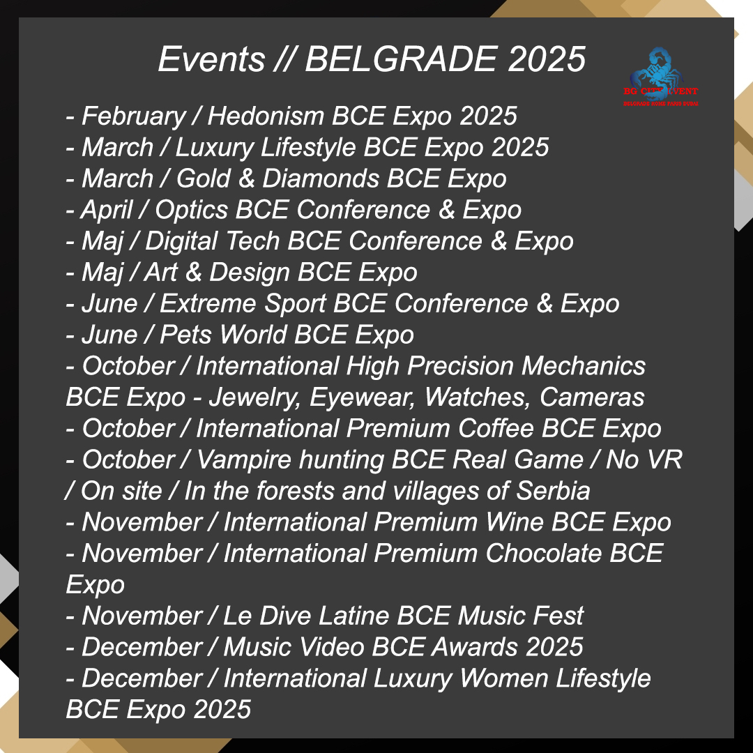 EXPO & FESTIVAL CALENDAR / Belgrade 2025